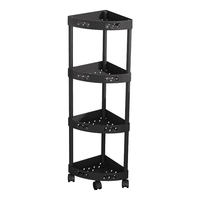 霓峰卫生间置物架落地三角浴室收纳柜厕所转角洗手间角落洗澡间墙角架 白色 三层【落地带底脚】