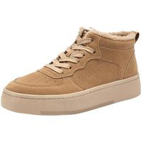 热风 男鞋2025年冬季复古加绒高帮板鞋