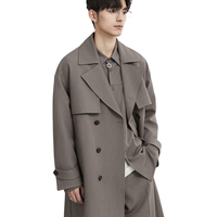 伯爵卓尔2025西装领中长款男士风衣外套双排扣高级感经典款设计休闲风 沙漠褐 S