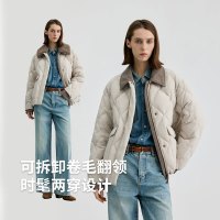 保暖服饰：冰洁 BINJORA25年新款95绒羽绒服女短款夹克外套800+蓬J5400JI40