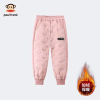 大嘴猴 儿童羽绒裤2025秋冬中大童保暖防寒男女童休闲厚下装 粉红 150