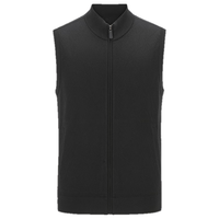 雅戈尔（YOUNGOR）羊毛背心拉链开衫男羊毛混纺毛背心柔软舒适保暖 黑色YBHW615200ABA M 100cm