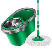 移动端、京东百亿补贴：美丽雅 旋转拖把绿行星拖把桶旋转甩水拖 干湿两用双驱动免手洗懒人 拖把桶+拖把杆+2张拖布