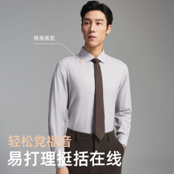 雅戈尔 长袖衬衫男免烫衬衫 灰色中型格纹VLDP119701DBY