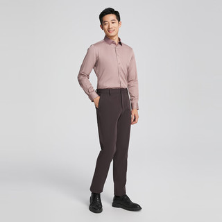 雅戈尔（YOUNGOR）长袖衬衫男DP免烫衬衫平整柔软细腻舒适透气抗皱 粉红素色YLDD120663OFY1 38