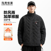 马克华菲(FAIRWHALE)2025三防超声波短款棉服男秋冬季保暖锁温不臃肿宽松版型外套 【三防棉服】-黑#JMK红爱心熊 XL