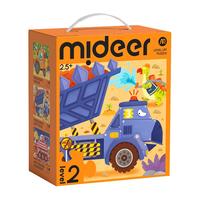 mideer 弥鹿 早教进阶纸质大块拼 2阶 恐龙工程 多款可选