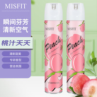 MISFIT 空气清新剂 370ml*2瓶 桃香 室内去除异味 家用卫生间汽车净化空气