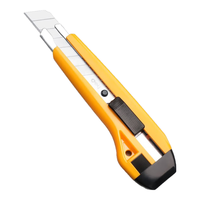 得力大号美工刀刀架裁纸刀壁纸刀可换刀片美工刀裁纸刀拆快递刀大号壁纸刀合金钢金属小号 金属刀口【大号-黄-独立包装】2041