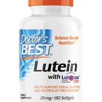 Doctor's BEST 叶黄素护眼软胶囊 20mg 蓝光防护 成人营养补充 180粒