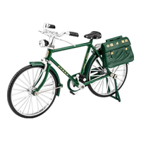 中精质造合金二八大杠邮政版模型自行车摆件仿真拼装复古单车儿童男孩汽车 合金拆装邮政版-配打气筒+公文包