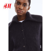H&M2025年秋季女装马海毛混纺开衫1307731 深灰色 S 160/88