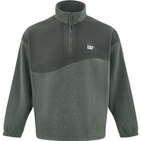 CAT卡特24秋男士休闲简约保暖摇粒绒半开领易脱设计卫衣 深灰色 M