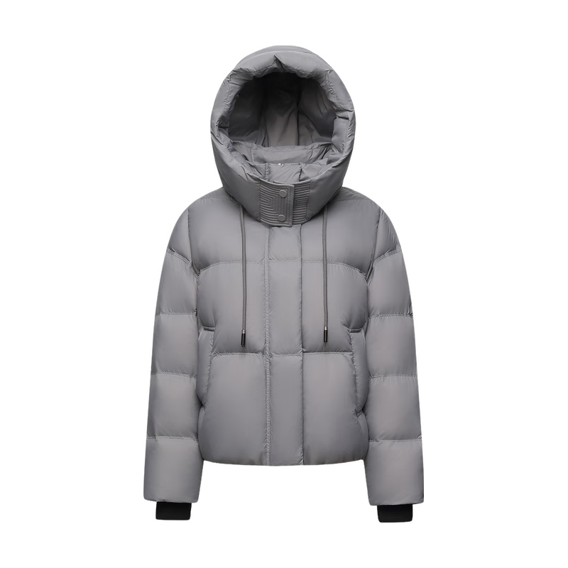 雪中飞2025冬羽绒服女短款时尚韩系休闲连帽百搭保暖面包服 灰色|8159 XS /155/80A