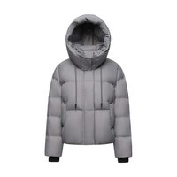 雪中飞2025冬羽绒服女短款时尚韩系休闲连帽百搭保暖面包服 灰色|8159 XS /155/80A
