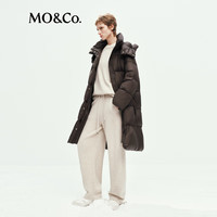 MO&Co.【active系列】羽绒服2025冬90鹅绒可拆帽长款抽绳MBE4EIN024 棕咖色 XS /155