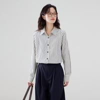 ONE MORE 女士长袖条纹衬衫