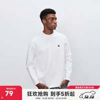 CH赤尘幸运之符重磅简约撞色刺绣长袖T恤男秋季新品休闲上衣内搭 本白色 XL