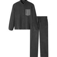 GXG 秋冬GXG男士家居服套装拉链门禁小立领秋冬短绒外穿居家服
