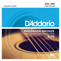 D'Addario 达达里奥 EJ16 美国进口民谣吉他琴弦 碳素钢弦套弦12-53磷铜