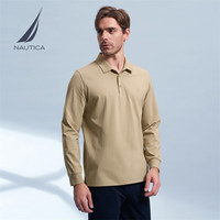 NAUTICA/诺帝卡 莫代尔弹力顺滑 男士长袖POLO衫