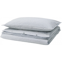 宜家 SOLFIBBLA索菲布拉被套枕套多件套纯棉可机洗 白蓝条纹被套和枕套150X200cm