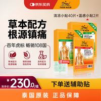 TIGER BALM 泰国虎标TigerBalm 镇痛贴膏虎牌膏药跌打损伤 清凉小贴40片+温感小贴2片（送辅助贴）