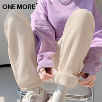 移动端：ONE MORE 加绒运动卫裤女2025秋冬高腰显瘦保暖小个子束脚裤S