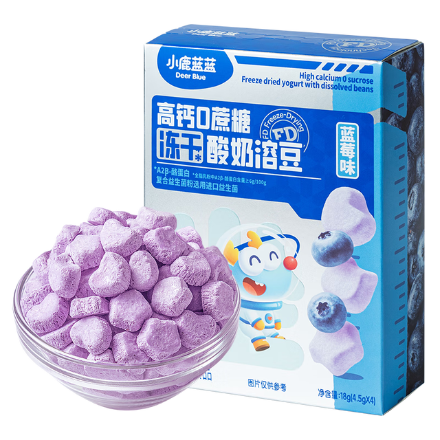 PLUS会员、今日必买：小鹿蓝蓝 高钙水果酸奶溶豆/蓝莓味