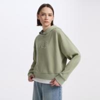 Gap 女装2024秋季款小熊logo纯色连帽衫重磅螺纹宽松卫衣640312