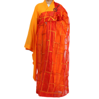 氧家 袈裟僧衣  玻璃纱祖衣四季出家师父和尚祖衣僧服袈裟僧装外披僧衣 红色 42