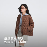 波司登(BOSIDENG)25新款轻薄羽绒服女款90绒立领菱格宽松休闲保暖外套B250135306