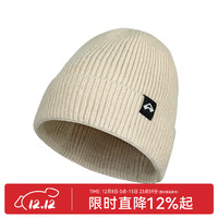 拓路者（Pioneer Camp）美利奴羊毛帽男秋冬款帽子加厚保暖护耳针织毛线帽女户外防寒帽子 浅杏色-雪山标