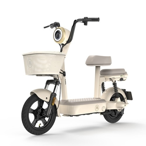 爱玛 小金豆12新国标电动自行车48V12AH电瓶车 茶白