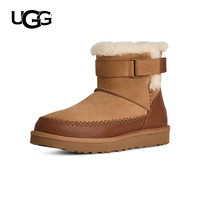 UGG秋季女士舒适时尚保暖平底拼接休闲束带短筒雪地靴1174575 36