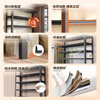 纳份爱开放式货架衣柜出租房挂衣架家用卧室衣帽架收纳架落地钢制置物架 黑色- 3层 80CM高【果绿色备注】 长50×宽30cm