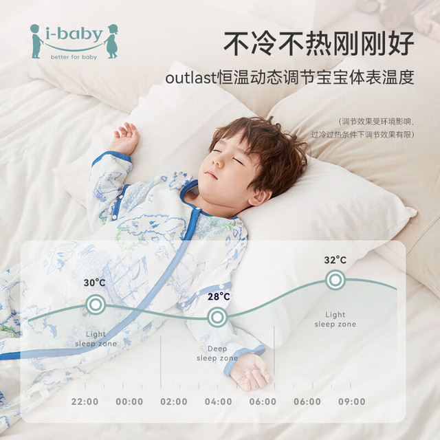 ibaby 宝宝分腿睡袋 防踢被 四层纱布-可拆袖-杨桃星语