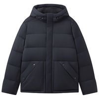 AIGLE 羽绒服WR防泼水连帽保暖锁温白鹅绒男士 黑色 BC962 拍大 M