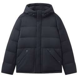 AIGLE 羽绒服WR防泼水连帽保暖锁温白鹅绒男士 黑色 BC962 拍大 M