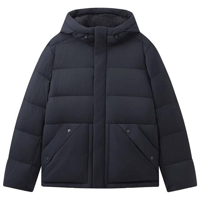 AIGLE艾高羽绒服WR防泼水连帽保暖锁温白鹅绒男士 黑色 BC962 拍大 XL