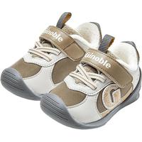 基诺浦（ginoble）童鞋25冬新婴儿学步鞋加厚保暖男女宝宝鞋子GB2498 月光灰_榆木绿_姜棕 19.5 120mm 适合脚长116-124mm