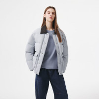 会员专享：坦博尔 90绒短款羽绒服男女同款宽松面包服保暖加厚外套680+蓬TB5530326D