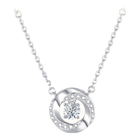 移动端、京东百亿补贴：周大生 莫比乌斯环银项链跳动的心轻奢锁骨链