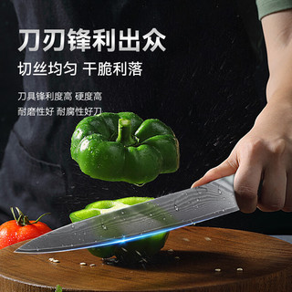 拓黑马大马士革钢中式大菜刀家用厨师切片切肉刀阳江厨房不锈钢刀具 67层大马士革8寸厨师刀