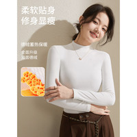 诗莉奥 半高领打底衫    德绒黑白色感内搭长袖上衣