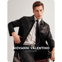 限尺码：VALENTINO 【修饰肩线】绵羊皮翻领真皮皮衣外套 M21130090