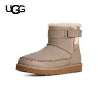 UGG秋季女士舒适时尚保暖平底拼接休闲束带短筒雪地靴1174575 38