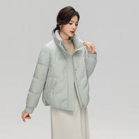 雪中飞 经典百搭秋冬时尚简约防风保暖大方立领简约大气女式短款羽绒服