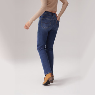 Levi's李维斯冬暖系列女士724高腰修身直筒美式休闲牛仔裤 中蓝色 27 (30)