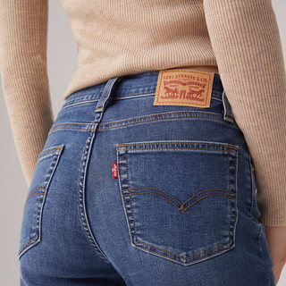 Levi's李维斯冬暖系列女士724高腰修身直筒美式休闲牛仔裤 中蓝色 27 (30)